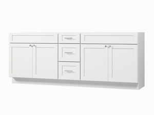 Disar 87" Double Bathroom Vanity Base Only in White