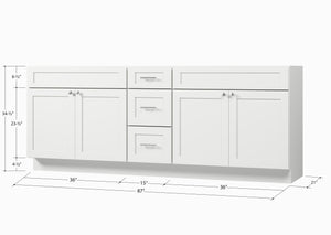 Disar 87" Double Bathroom Vanity Base Only in White