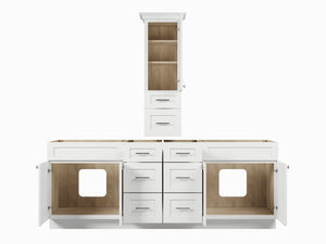 Disar 90' Double Bathroom Vanity With Counter Top Tall Cabinet Base Only