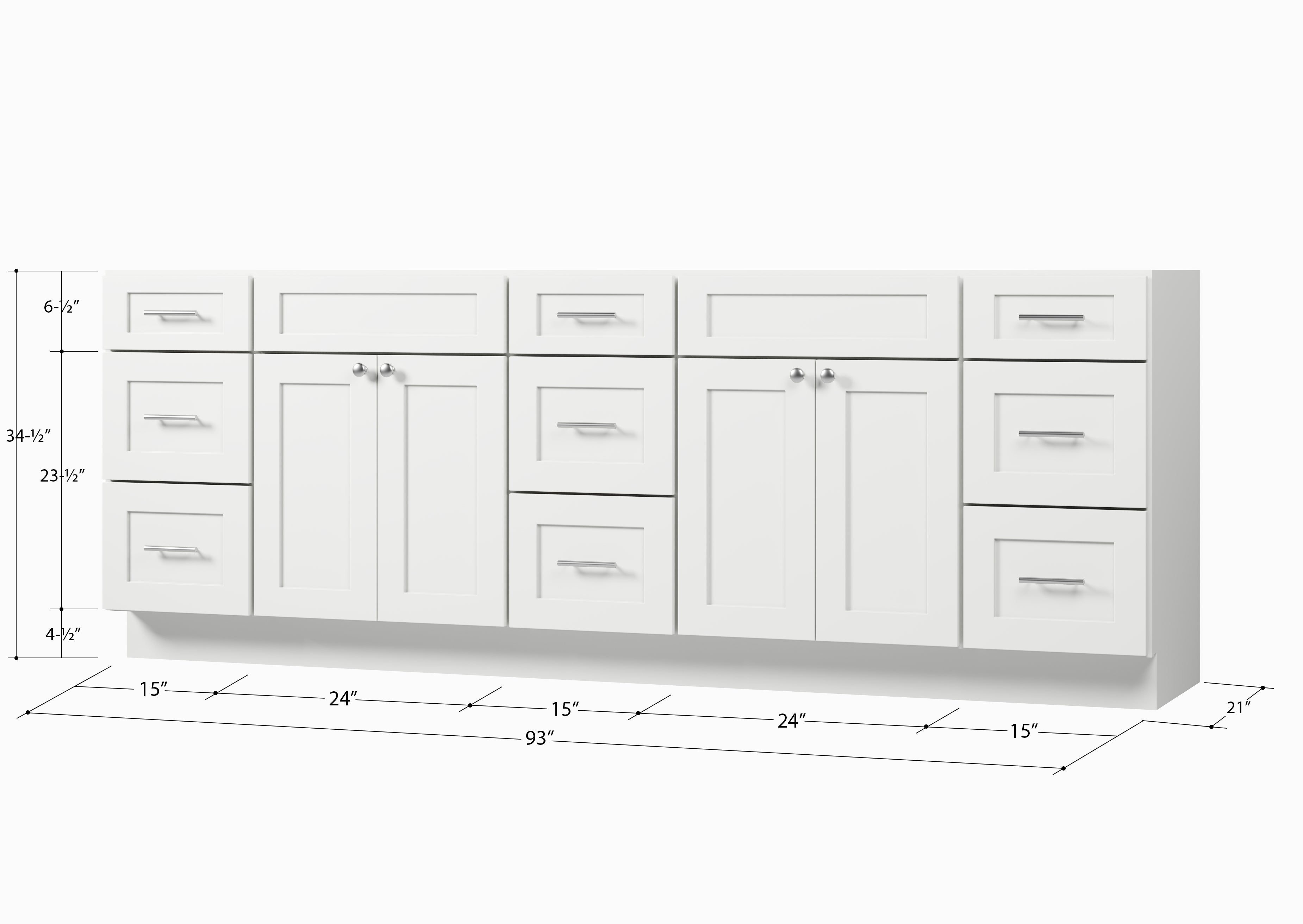 Disar 93'' Double Bathroom Vanity Base only