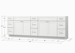 Disar 96" Double Bathroom Vanity Base