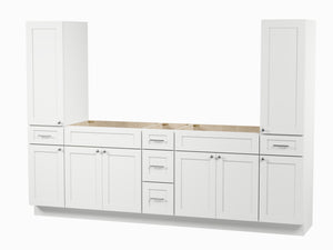 Disar 102'' Double Bathroom Vanity With Tall Linen Cabinet Dovetail Solid Wood Drawer Base Only