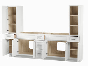 Disar 102'' Double Bathroom Vanity With Tall Linen Cabinet Dovetail Solid Wood Drawer Base Only
