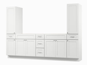 Disar 102'' Double Bathroom Vanity With Tall Linen Cabinet Dovetail Solid Wood Drawer Base Only