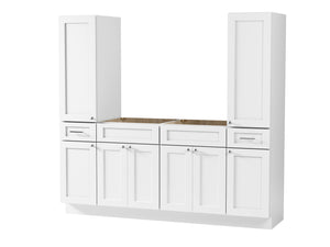 Disar 78'' Double Bathroom Vanity With Tall Linen Cabinet Dovetail Solid Wood Drawer Base Only