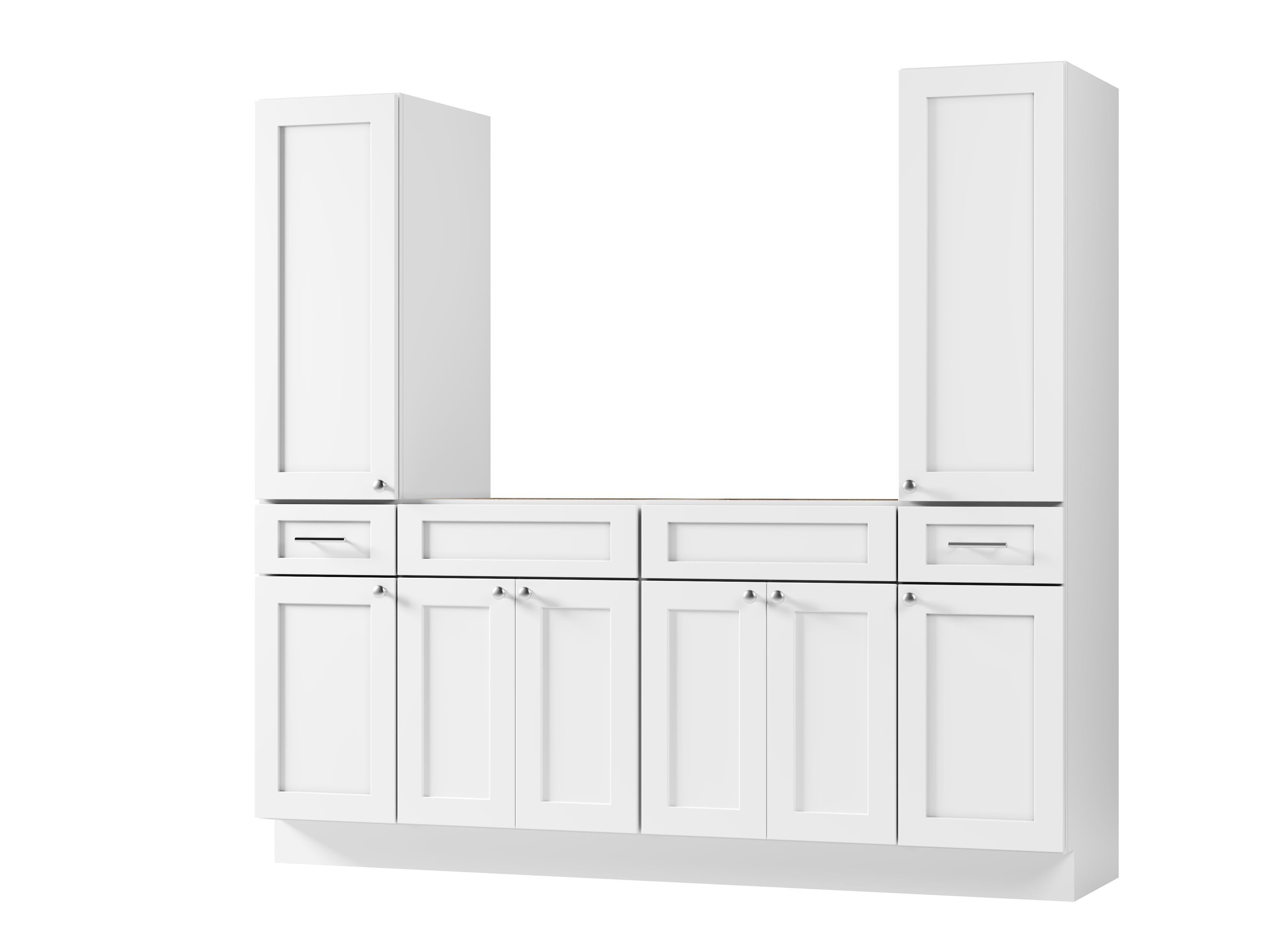 Disar 78'' Double Bathroom Vanity With Tall Linen Cabinet Dovetail Solid Wood Drawer Base Only