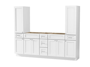 Disar 90'' Double Bathroom Vanity With Tall Linen Cabinet Dovetail Solid Wood Drawer Base Only