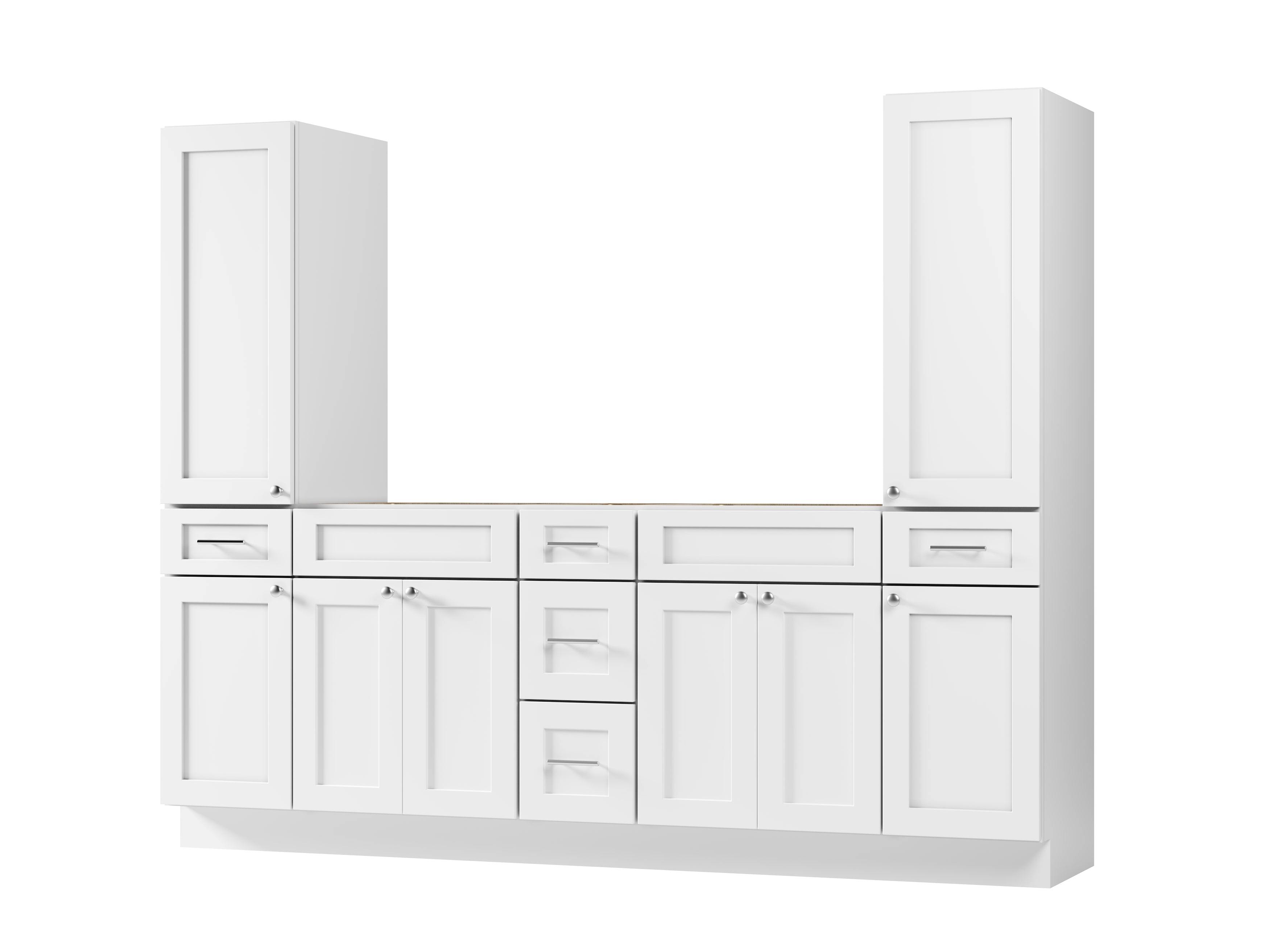 Disar 90'' Double Bathroom Vanity With Tall Linen Cabinet Dovetail Solid Wood Drawer Base Only