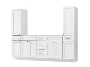 Disar 90'' Double Bathroom Vanity With Tall Linen Cabinet Dovetail Solid Wood Drawer Base Only