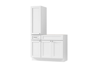 Disar 45'' Single Bathroom Vanity With Left Tall Linen Cabinet Dovetail Solid Wood Drawer Base Only