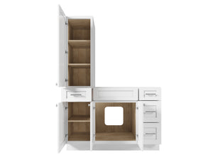 Disar 51'' Single Bathroom Vanity With Left Tall Linen Cabinet Dovetail Solid Wood Drawer Base Only