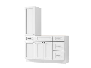 Disar 54'' Single Bathroom Vanity With Left Tall Linen Cabinet Dovetail Solid Wood Drawer Base Only