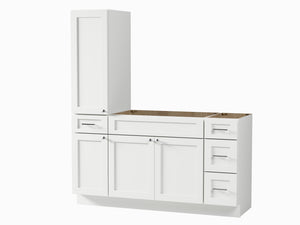Disar 63'' Single Bathroom Vanity With Left Tall Linen Cabinet Dovetail Solid Wood Drawer Base Only
