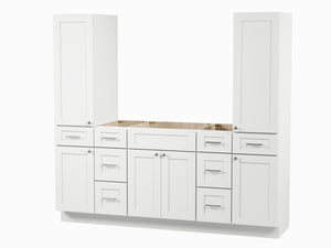 Disar 78'' Single Bathroom Vanity With Tall Linen Cabinet Dovetail Solid Wood Drawer Base Only