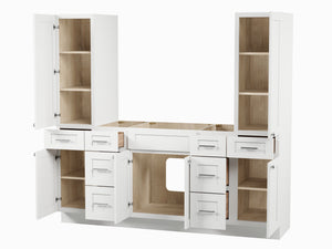 Disar 78'' Single Bathroom Vanity With Tall Linen Cabinet Dovetail Solid Wood Drawer Base Only
