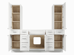 Disar 78'' Single Bathroom Vanity With Tall Linen Cabinet Dovetail Solid Wood Drawer Base Only