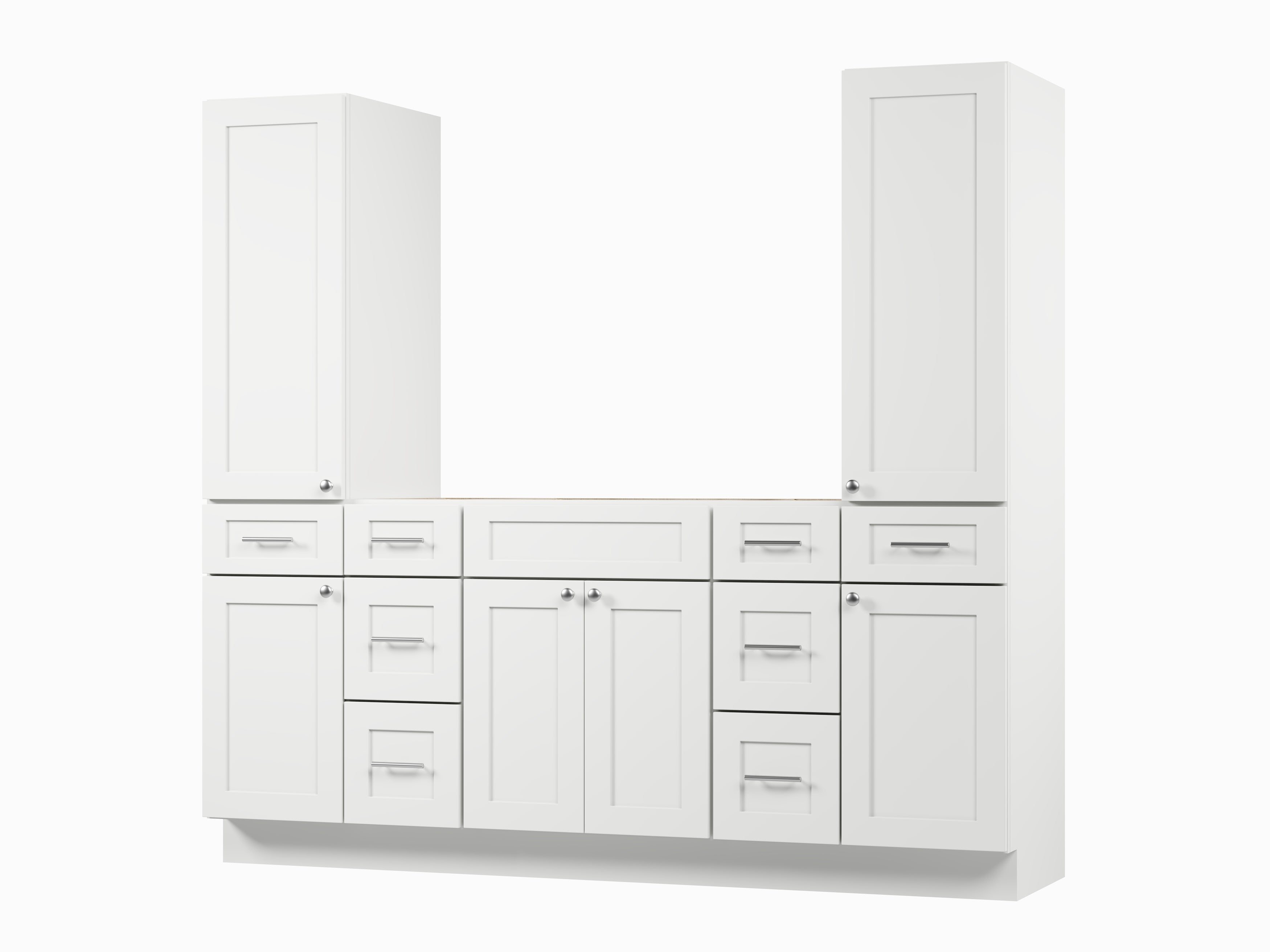 Disar 78'' Single Bathroom Vanity With Tall Linen Cabinet Dovetail Solid Wood Drawer Base Only