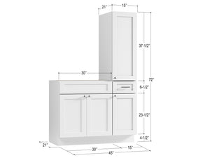 Disar 45'' Single Bathroom Vanity With Right Tall Linen Cabinet Dovetail Solid Wood Drawer Base Only