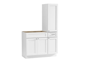 Disar 45'' Single Bathroom Vanity With Right Tall Linen Cabinet Dovetail Solid Wood Drawer Base Only