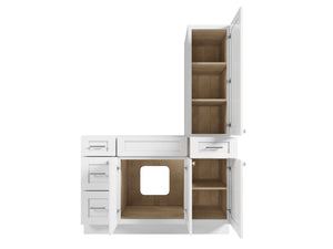 Disar 51'' Single Bathroom Vanity With Right Tall Linen Cabinet Dovetail Solid Wood Drawer Base Only