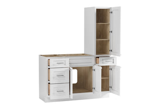 Disar 54'' Single Bathroom Vanity With Right Tall Linen Cabinet Dovetail Solid Wood Drawer Base Only