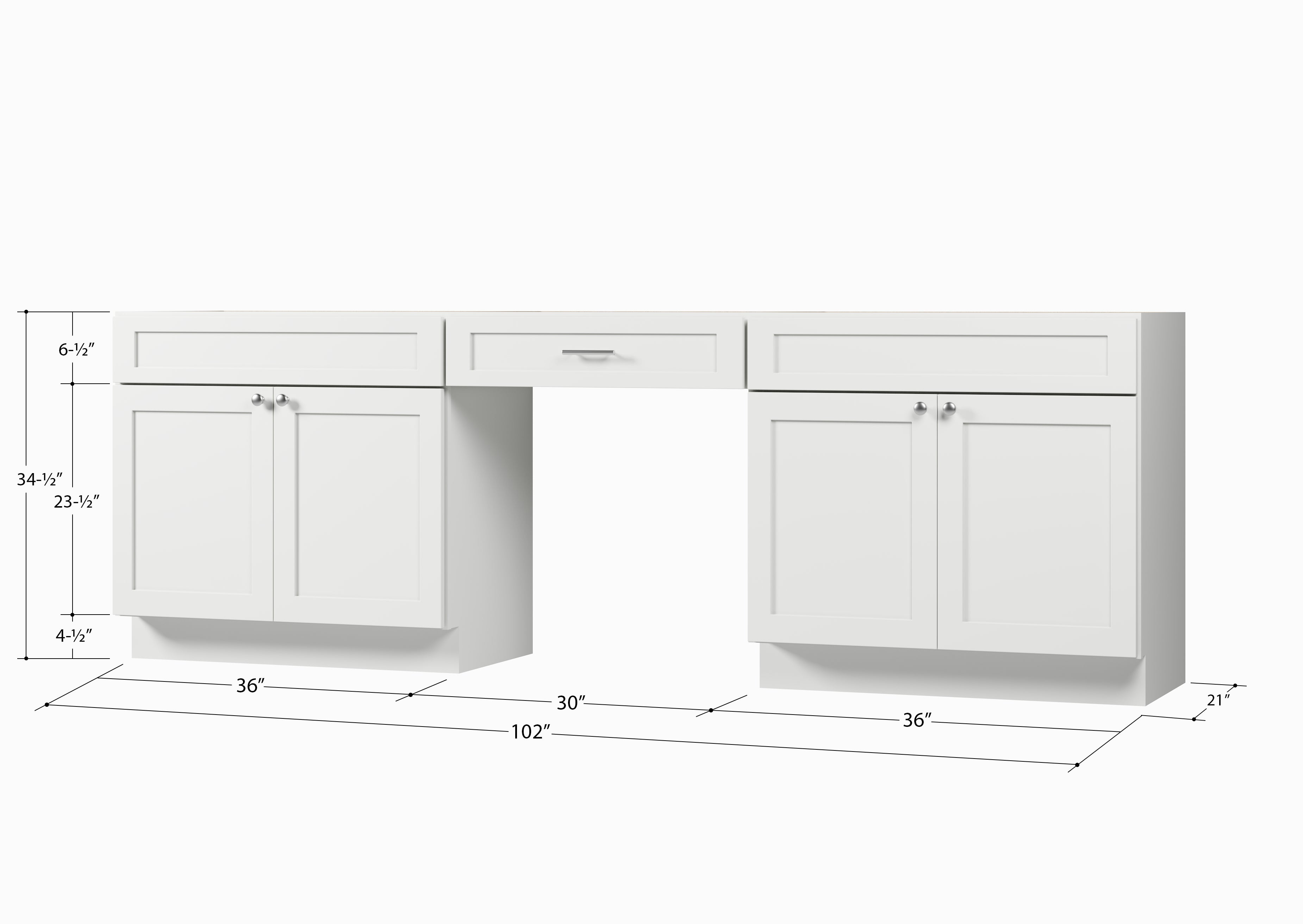 102" Double Bathroom Vanity Base Only