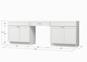 102" Double Bathroom Vanity Base Only