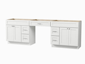 102 Double Bathroom Vanity Base Only With 5 Drawers
