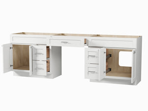 102 Double Bathroom Vanity Base Only With 5 Drawers