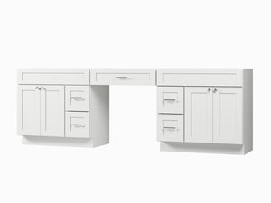 102 Double Bathroom Vanity Base Only With 5 Drawers