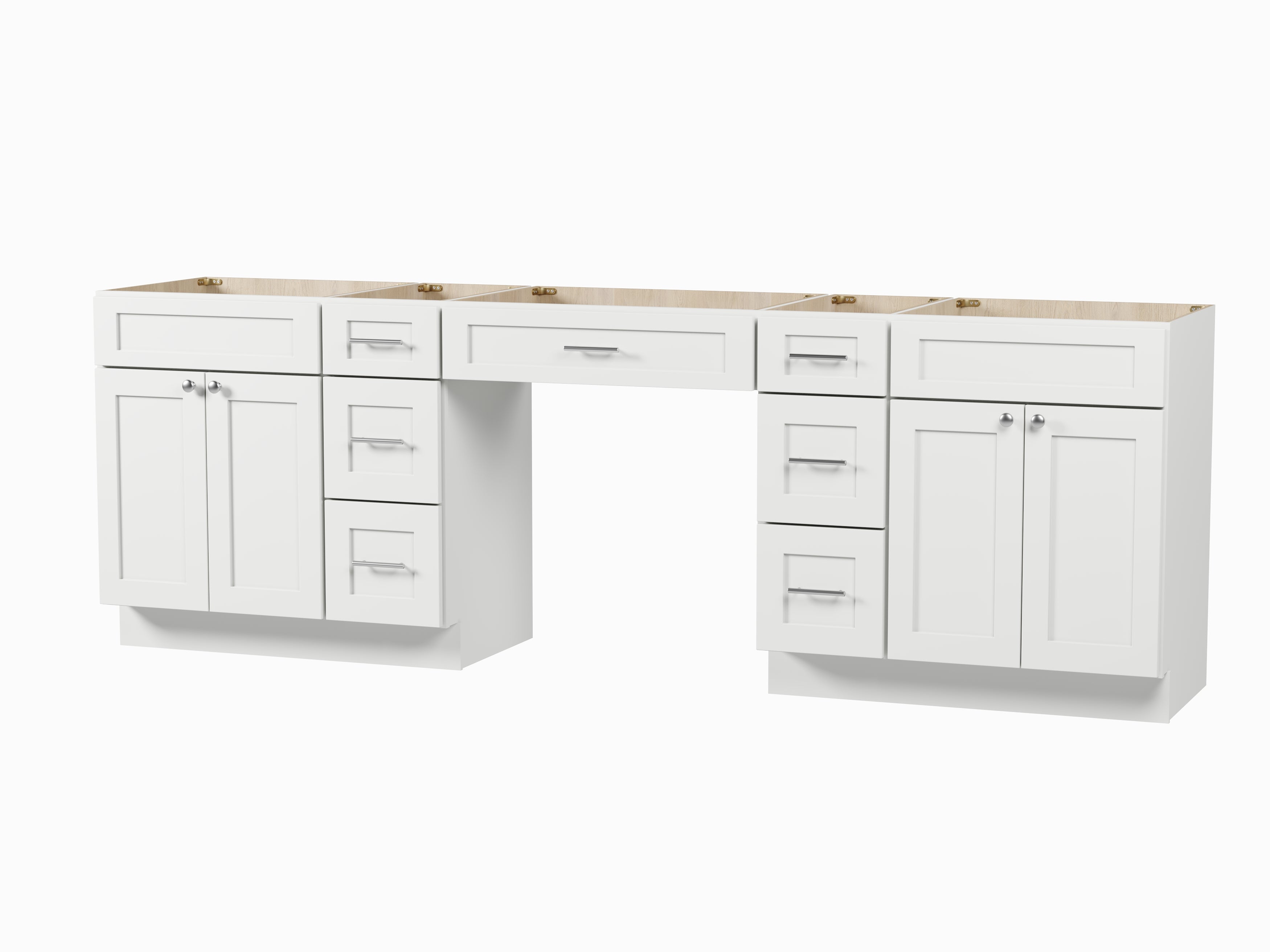 102 Double Bathroom Vanity Base Only With 7 Drawers