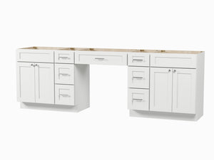 102 Double Bathroom Vanity Base Only With 7 Drawers