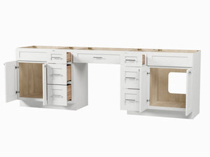 102 Double Bathroom Vanity Base Only With 7 Drawers