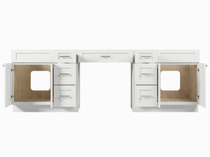 102 Double Bathroom Vanity Base Only With 7 Drawers