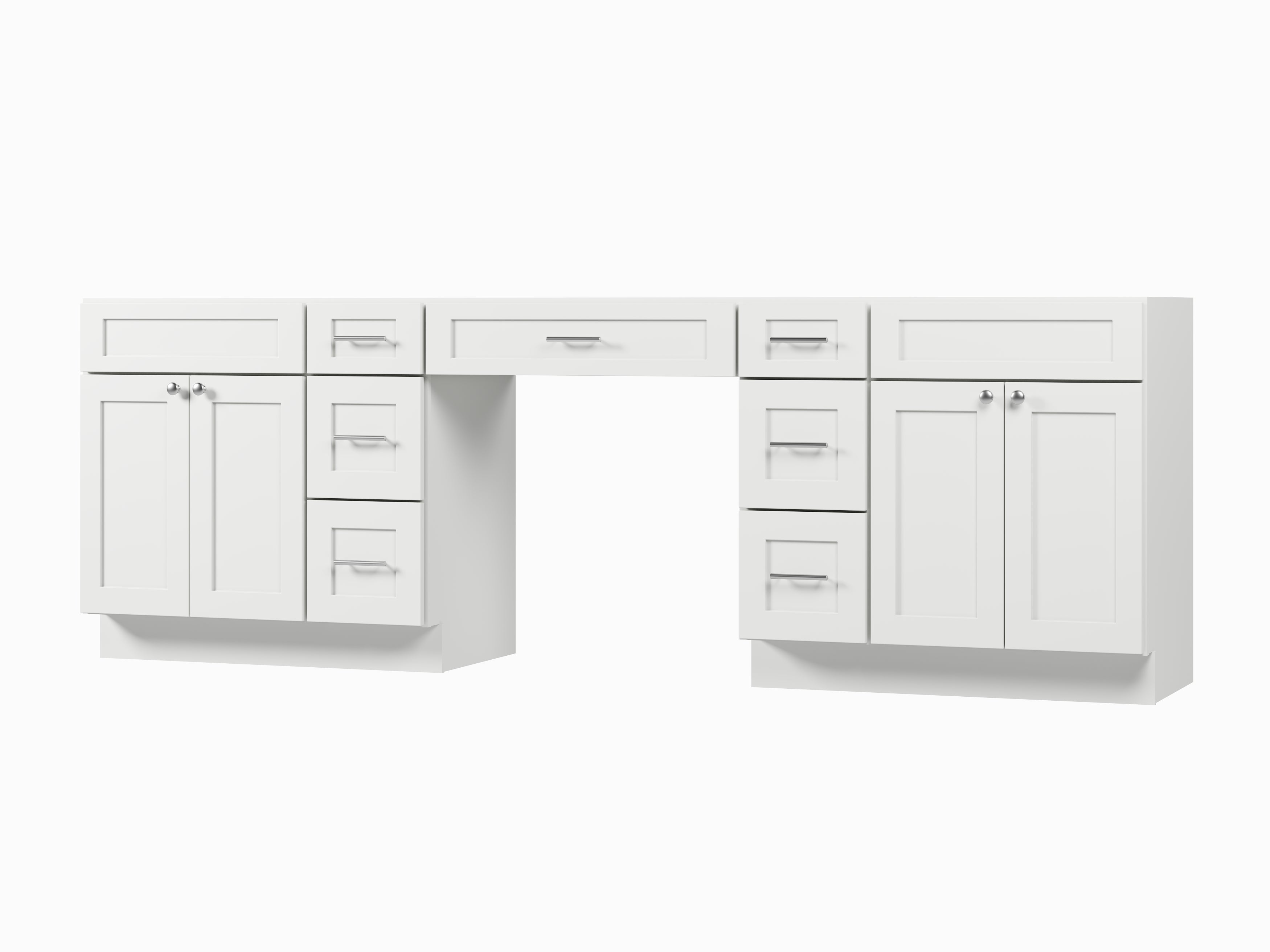 102 Double Bathroom Vanity Base Only With 7 Drawers