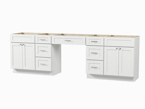 108 Double Bathroom Vanity Base Only With 7 Drawers