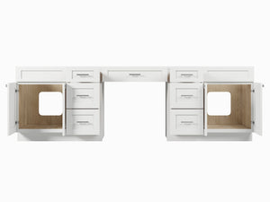 108 Double Bathroom Vanity Base Only With 7 Drawers