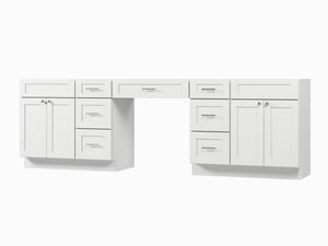 108 Double Bathroom Vanity Base Only With 7 Drawers