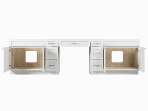 126 Double Bathroom Vanity Base Only With 7 Drawers