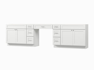 126 Double Bathroom Vanity Base Only With 7 Drawers
