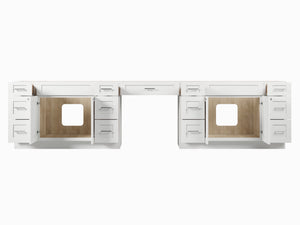 138'' Double Bathroom Vanity Base Only With 13 Drawers