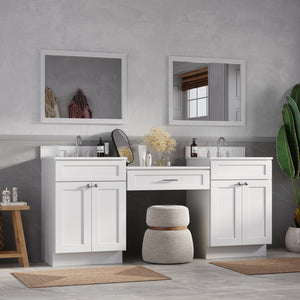 79'' Double Bathroom Vanity Desk with Quartz Top