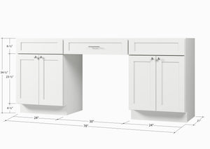 78" Double Bathroom Vanity Base Only