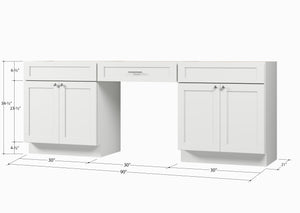 90'' Double Bathroom Vanity Base Only