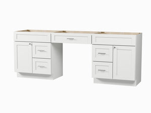 90 Double Bathroom Vanity Base Only With 5 Drawers