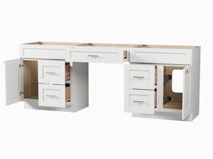 90 Double Bathroom Vanity Base Only With 5 Drawers