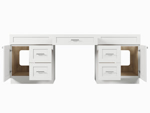 90 Double Bathroom Vanity Base Only With 5 Drawers