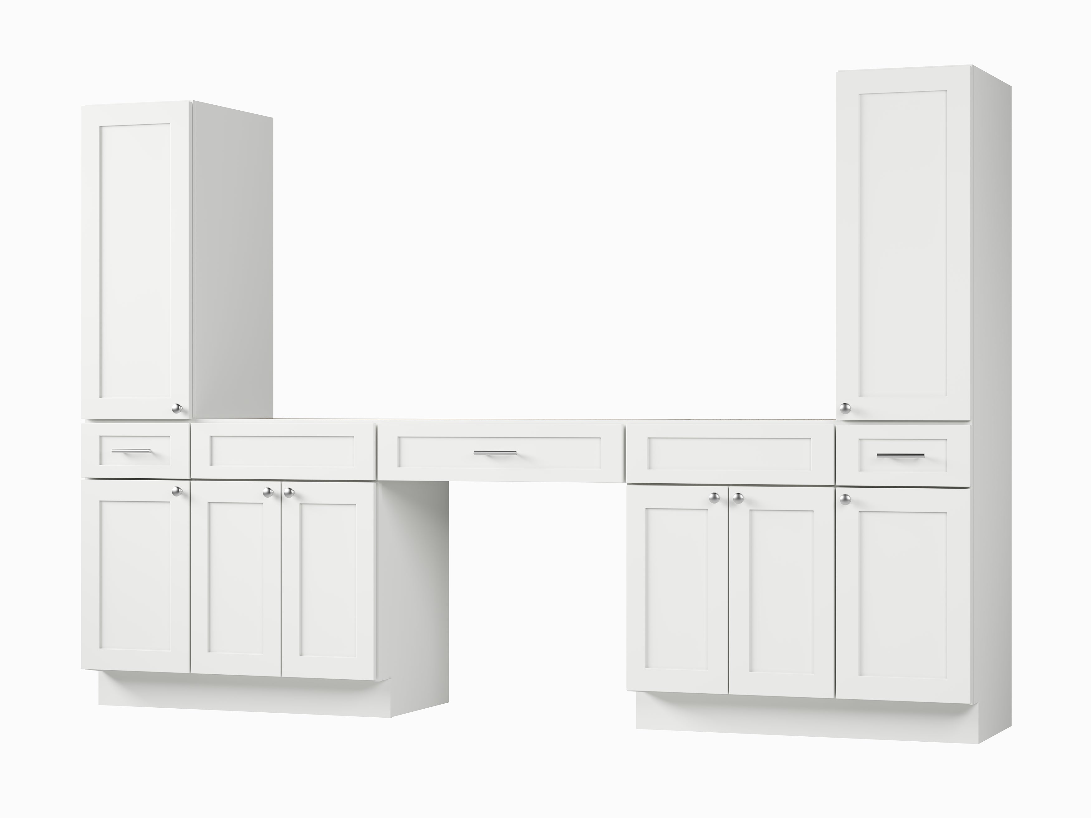 Disar 108'' Double Bathroom Vanity With Tall Linen Cabinet Dovetail Solid Wood Drawer Base Only, Drawer 3