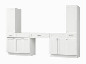 Disar 108'' Double Bathroom Vanity With Tall Linen Cabinet Dovetail Solid Wood Drawer Base Only, Drawer 3