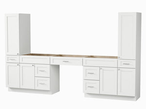 Disar 120'' Double Bathroom Vanity With Tall Linen Cabinet Dovetail Solid Wood Drawer Base Only, Drawer 7